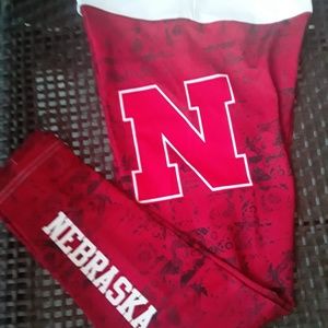 2 pairs Nebraska Collegiate Yoga Pants M & XL